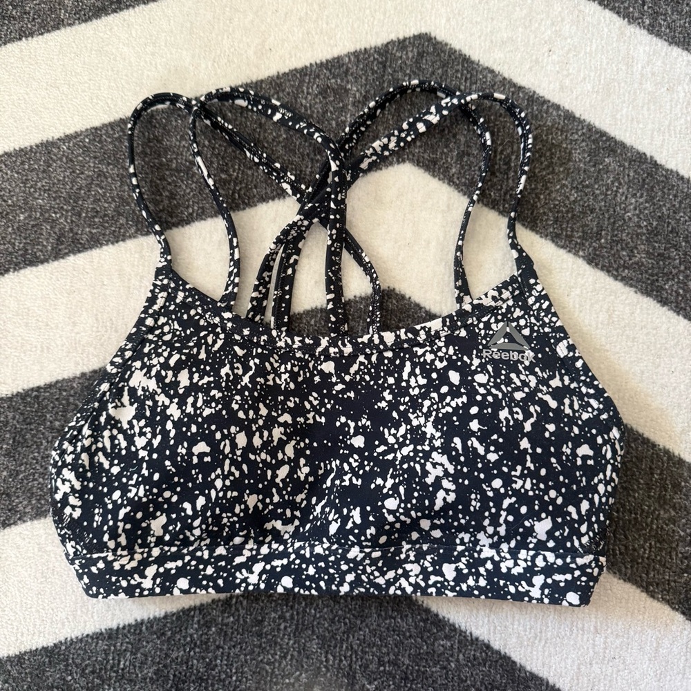 Reebok Black and White Criss-Cross Sports Bra